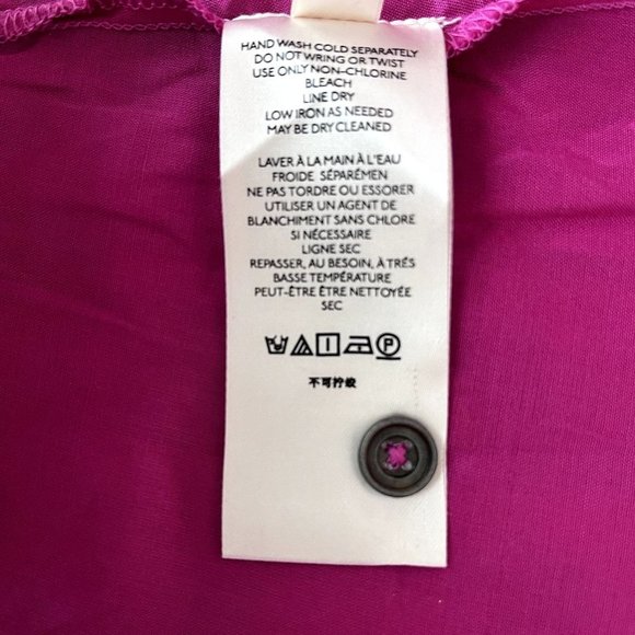 Anthropologie Fuchsia Gold Thread Button Front Long Sleeve Maxi Dress Size M NWT - Picture 7 of 8